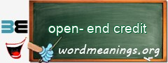 WordMeaning blackboard for open-end credit